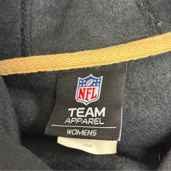 NFL Team Apparel New Orleans Saints Women's Black Hoodie, Gold Fleur-de-lis. Lg - Picture 5 of 7